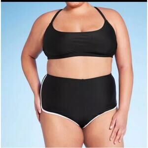 Women's High Waist Cheeky Dolphin Swimsuit  Boy shorts - Wild Fable 2X NWT